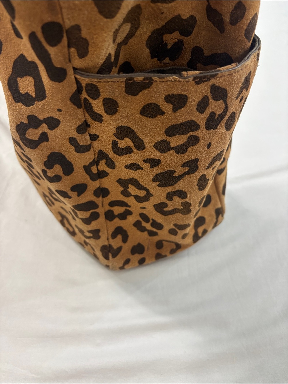 J. Crew Leopard Print Brown Tote Bag with Black Handles - Picture 10 of 16